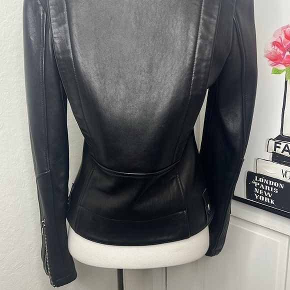 Gorgeous Black Soft Italian Leather Moto Jacket Size S - Picture 6 of 11